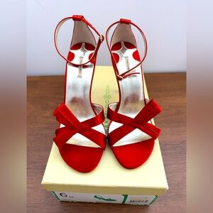 Maxstudio Sensu Red Satin High Heels 6